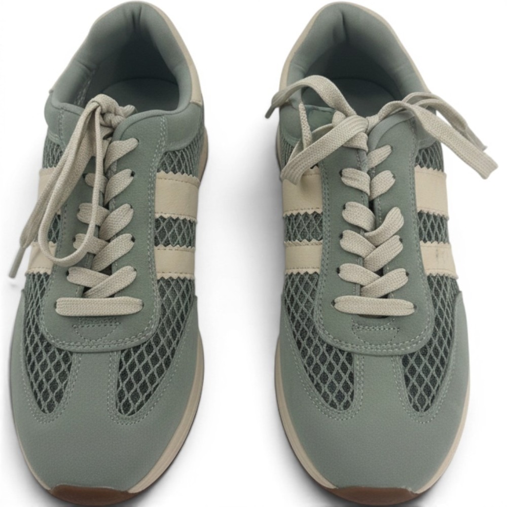 DV Dolce Vita Womens 8.5 Jammy Sage Green Mesh Low Top Sneakers Retro Trainers